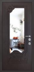 Дверь Тип М13 НО - черный шелк/МДФ зеркало