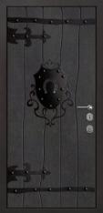 Дверь Тип М726 - черный шелк/МДФ+ковка