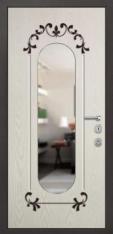 Дверь Тип М21 НО - черный шелк/МДФ зеркало