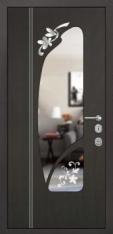 Дверь Тип М22 НО - черный шелк/МДФ зеркало