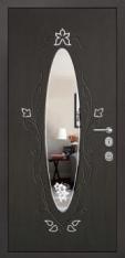 Дверь Тип М33 НО - черный шелк/МДФ зеркало