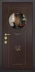 Дверь Тип М38 НО - черный шелк/МДФ зеркало